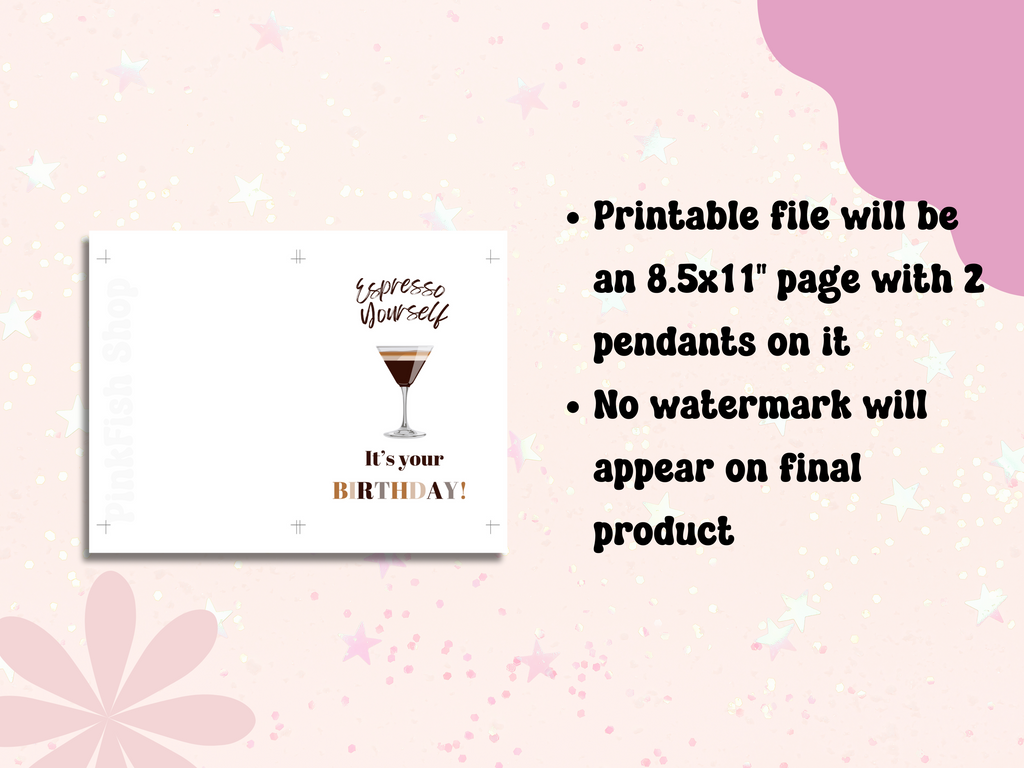 printable martini card for birthdays