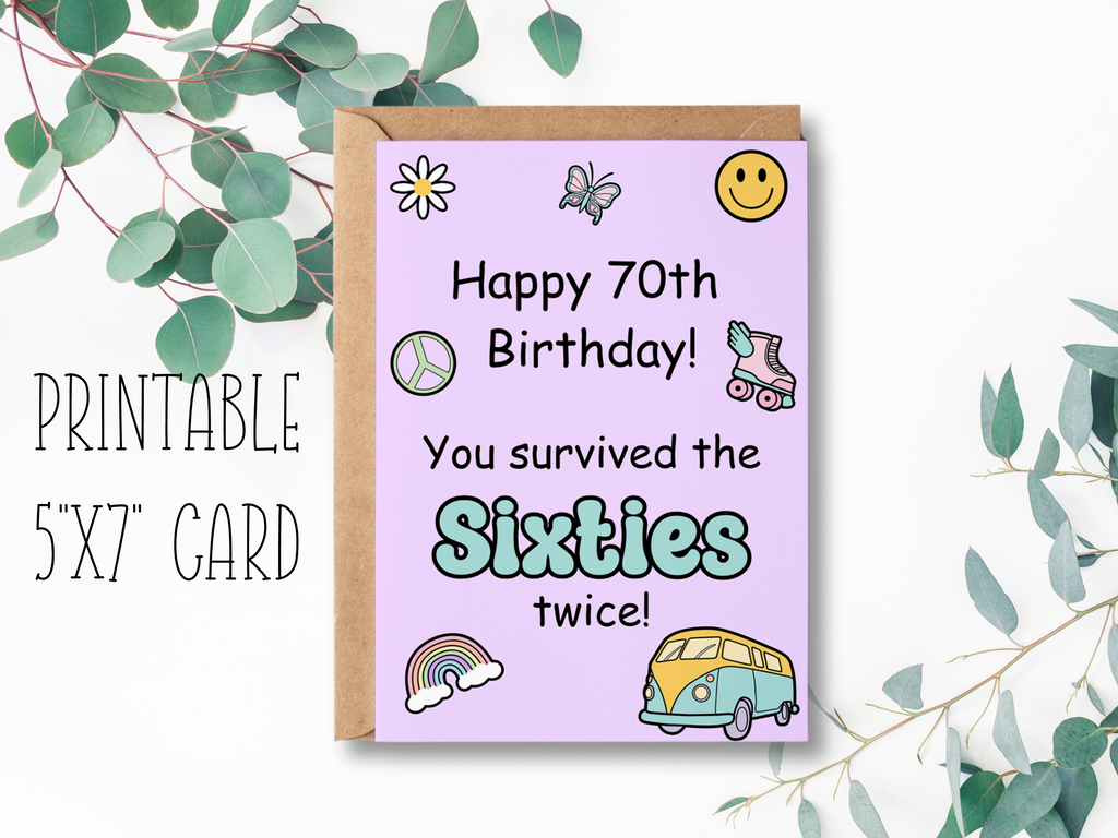 Printable 70th Birthday Card