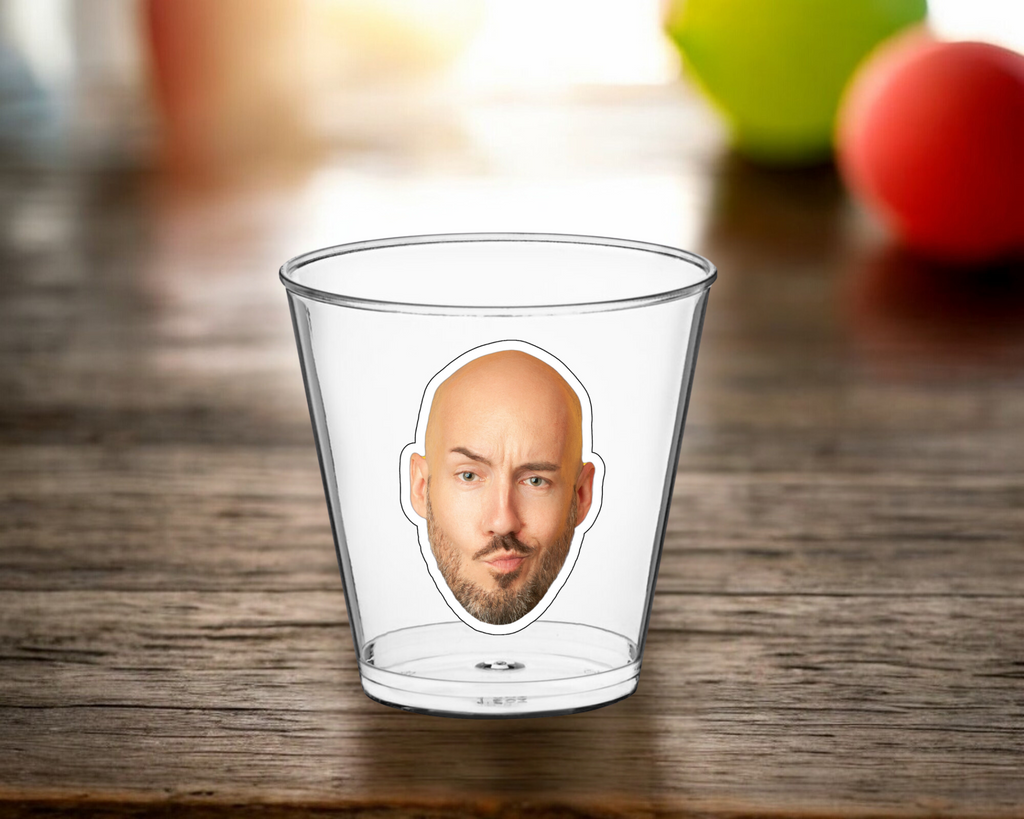 Custom photo shot glasses for bachelorette or bachelor party