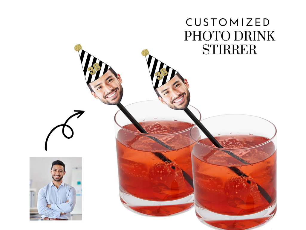 30th Birthday Photo Drink Stirrers