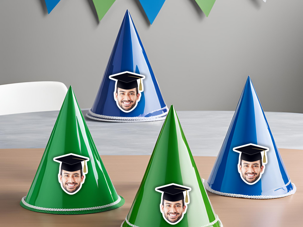 Graduation Stickers Customized with Photo and Graduation Cap