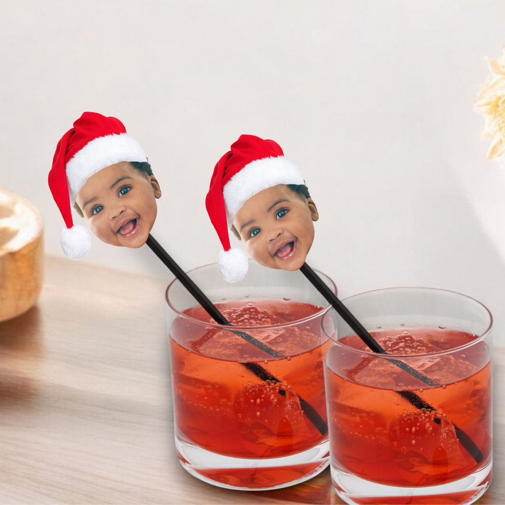 Santa Drink Stirrers Customized with Photo