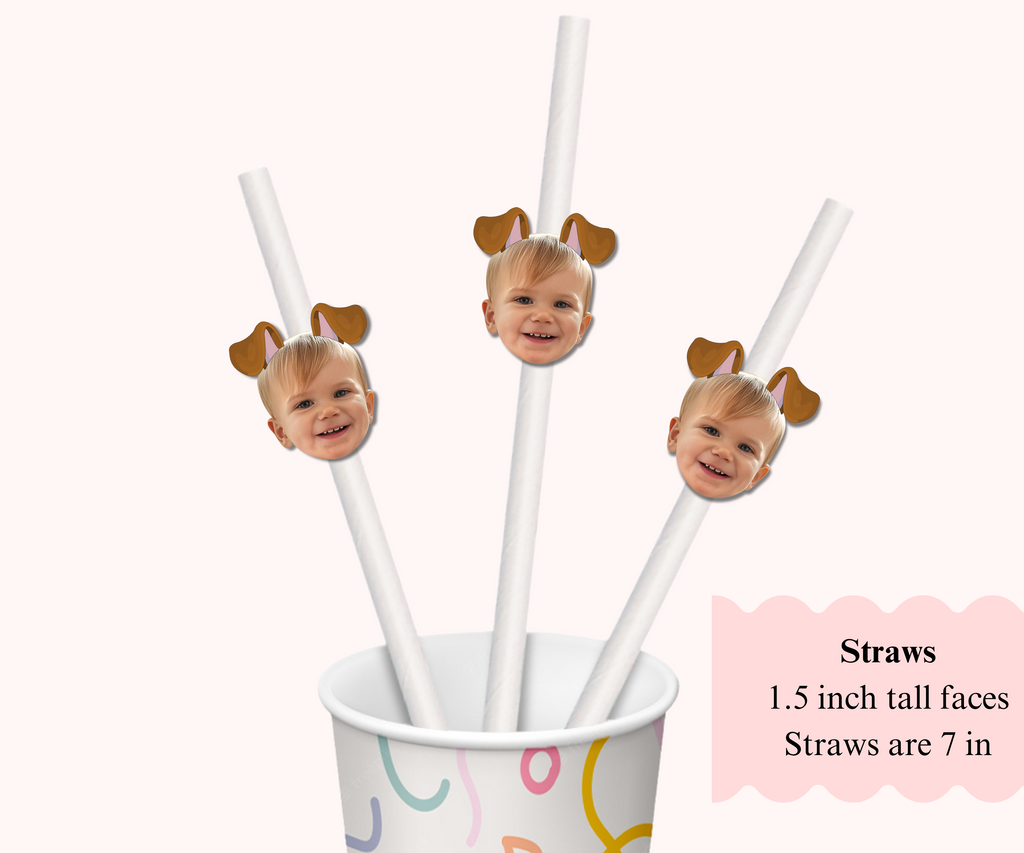 face puppy straw flags