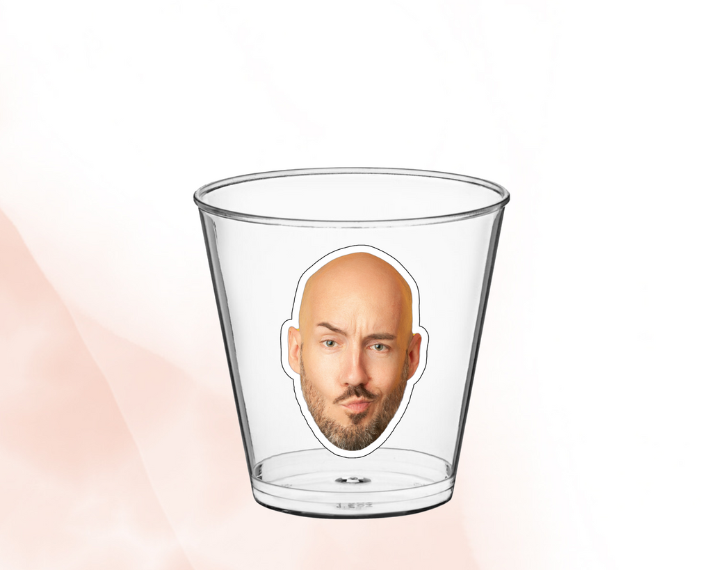 personalized photo shot glass with grooms face