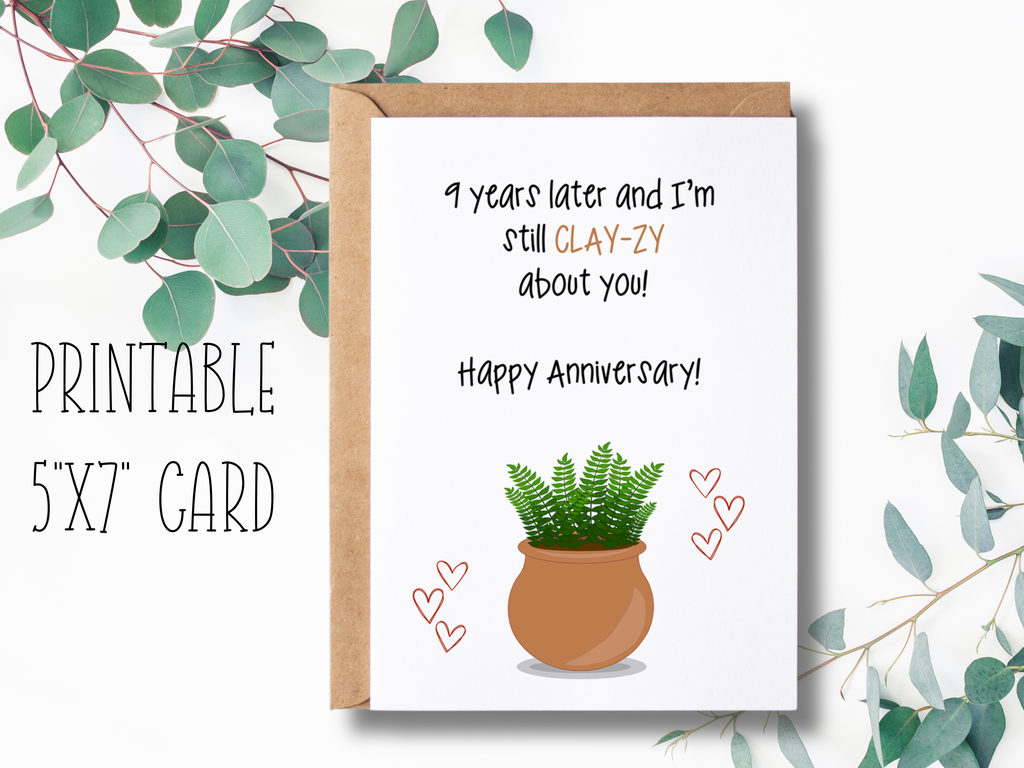 pottery themed anniversary card